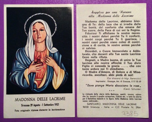 Santino holy card madonna - holy, card,